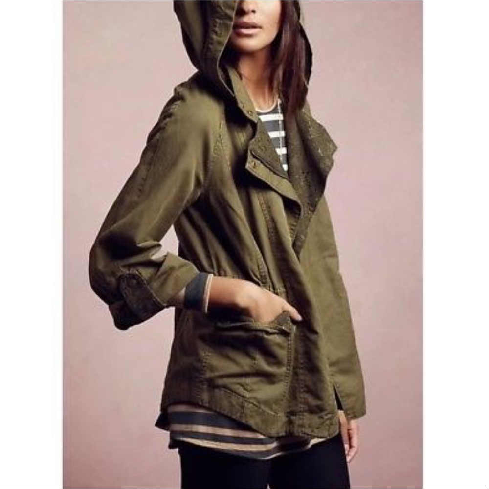 Hei Hei Anthropologie Anorak olive lace jacket